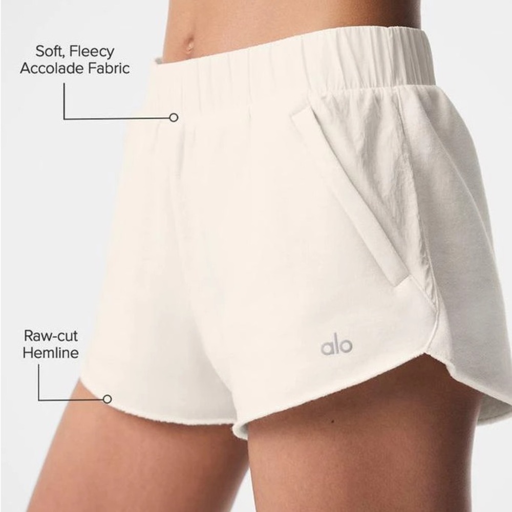ALO Yoga Women's In The Air Dolphin Shorts- Ivory- No longer sold